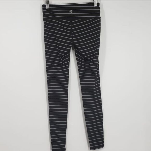 ATHLETA womens XS gray white stripes leggings - Picture 2 of 4